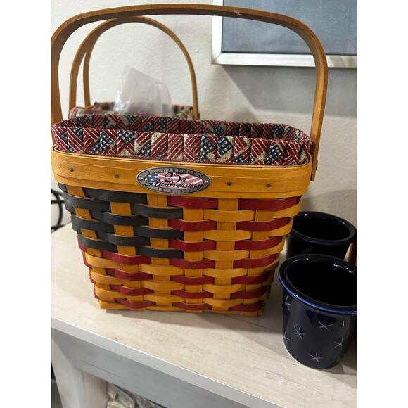 Longaberger patriotic americana flag liner basket 25th anniversary - Picture 1 of 4
